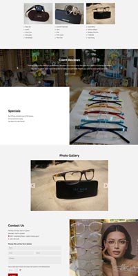 screenshot representing the Optical Oasis website in narrow view