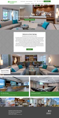 screenshot representing the Wyndham Garden Miami website in narrow view