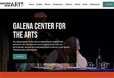 Screenshot of Galena Center For The Arts website