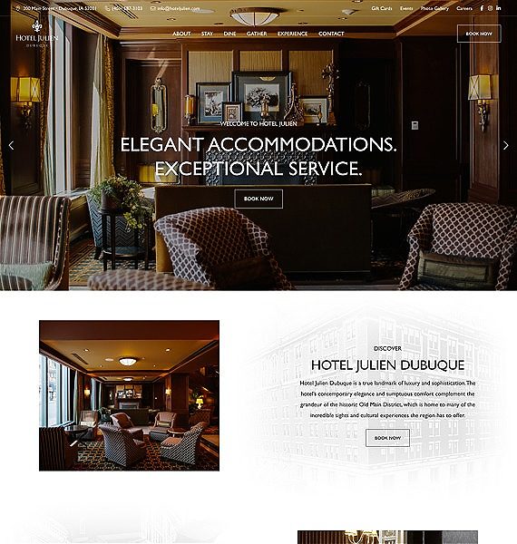 screenshot representing the Hotel Julien Dubuque wide view